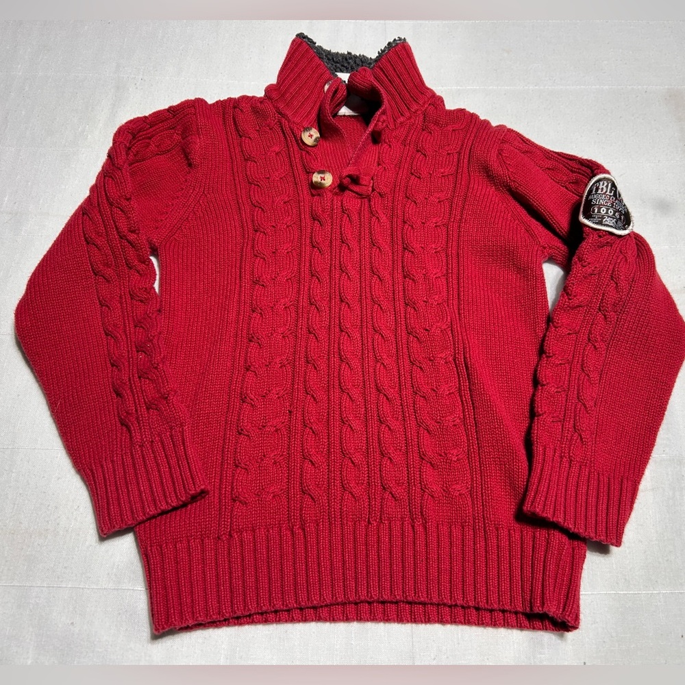 Timberland Red Cable Knit Kids Sweater Size 6